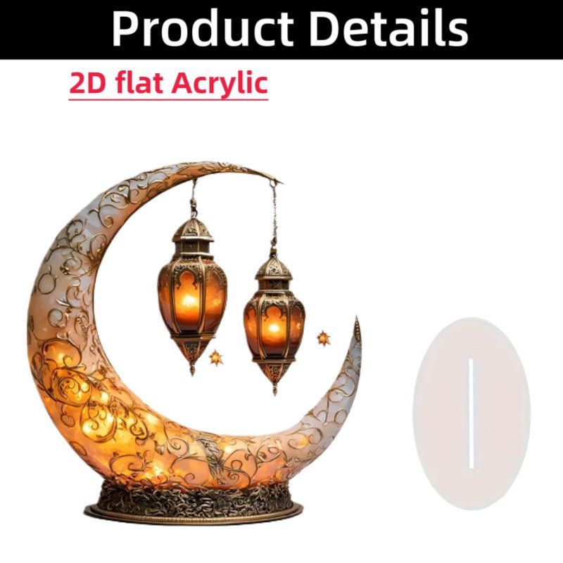 Islamic Crescent with Islamic Motifs Acrylic Desktop Ornament (MAC398) La Vie Bien Islamic Crescent with Islamic Motifs Acrylic Desktop Ornament (MAC398)