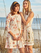 Island Fringe 3/4 Sleeve Dress - Garden House Floral