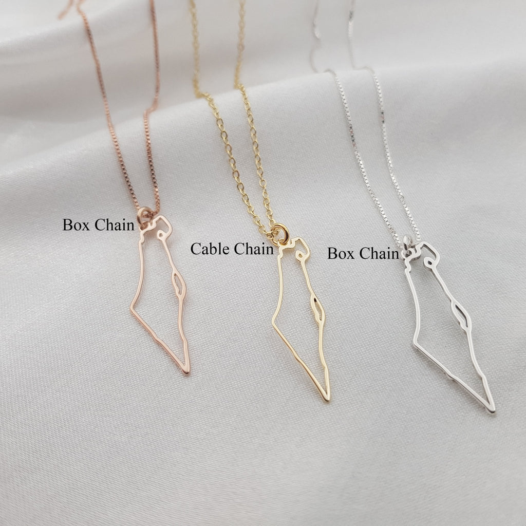 Israel Map Cutout Necklace La Vie Bien Israel Map Cutout Necklace