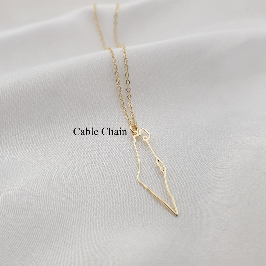 Israel Map Cutout Necklace La Vie Bien Israel Map Cutout Necklace
