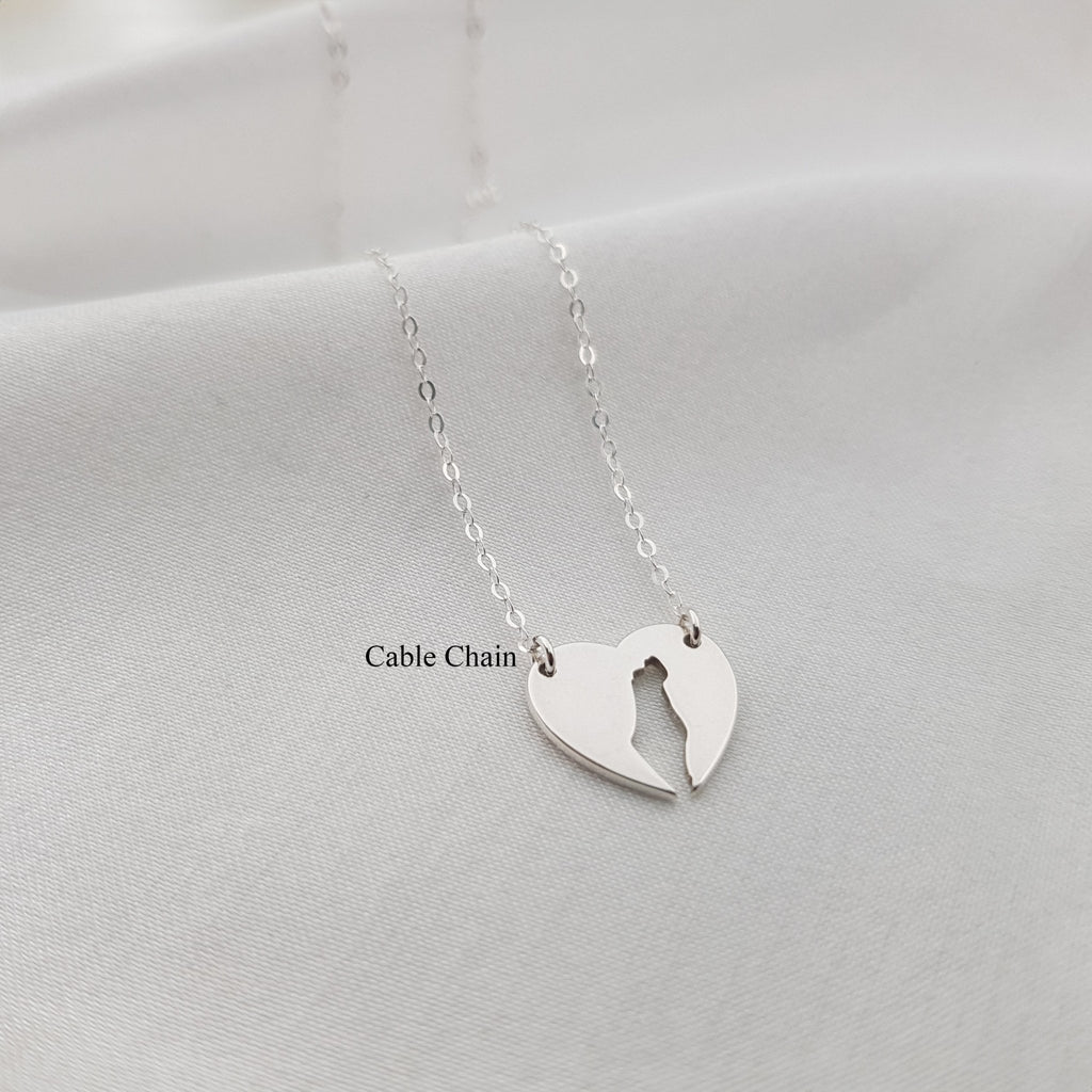 Israel Map Heart Necklace La Vie Bien Israel Map Heart Necklace