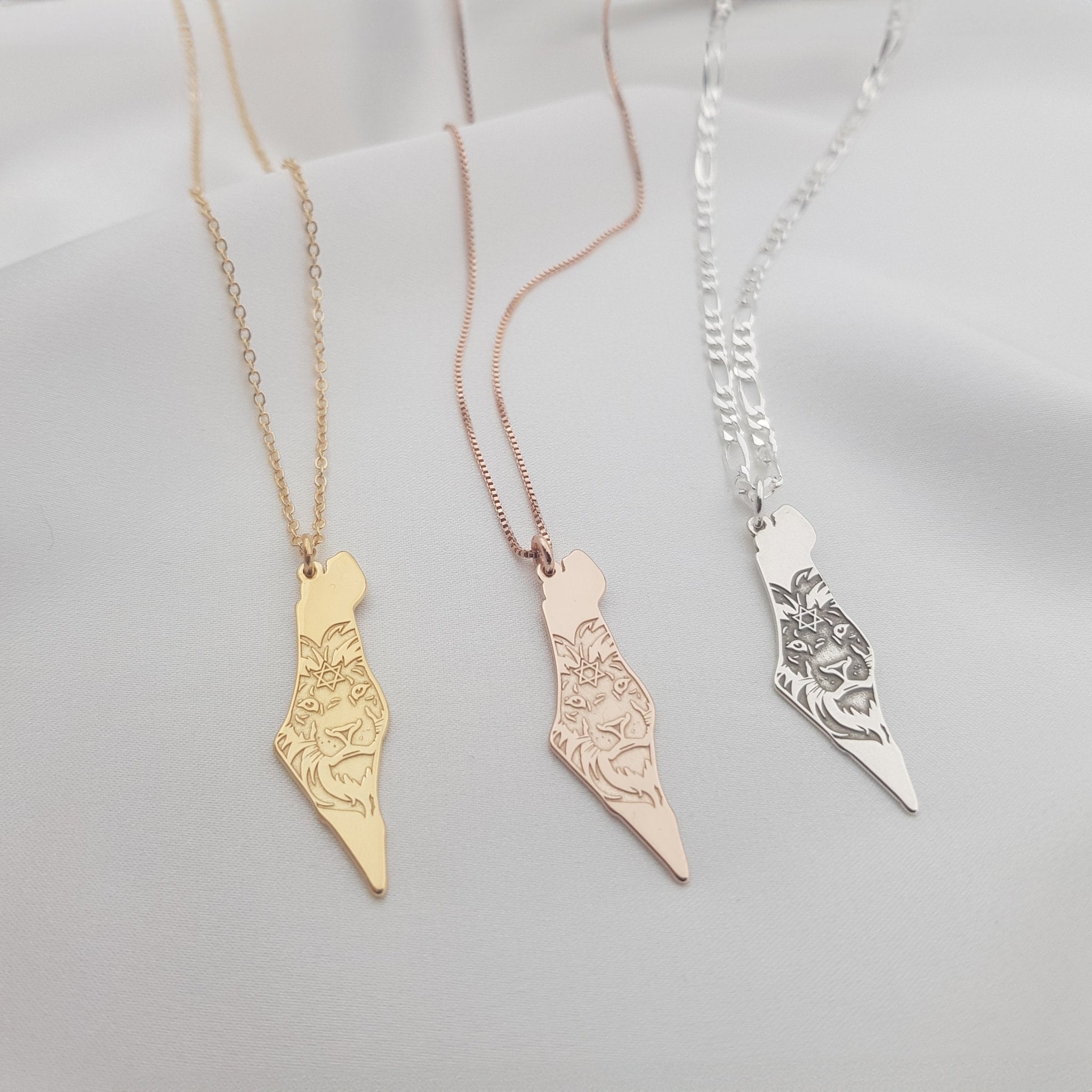 Israel Map Lion Star of David Necklace La Vie Bien Israel Map Lion Star of David Necklace