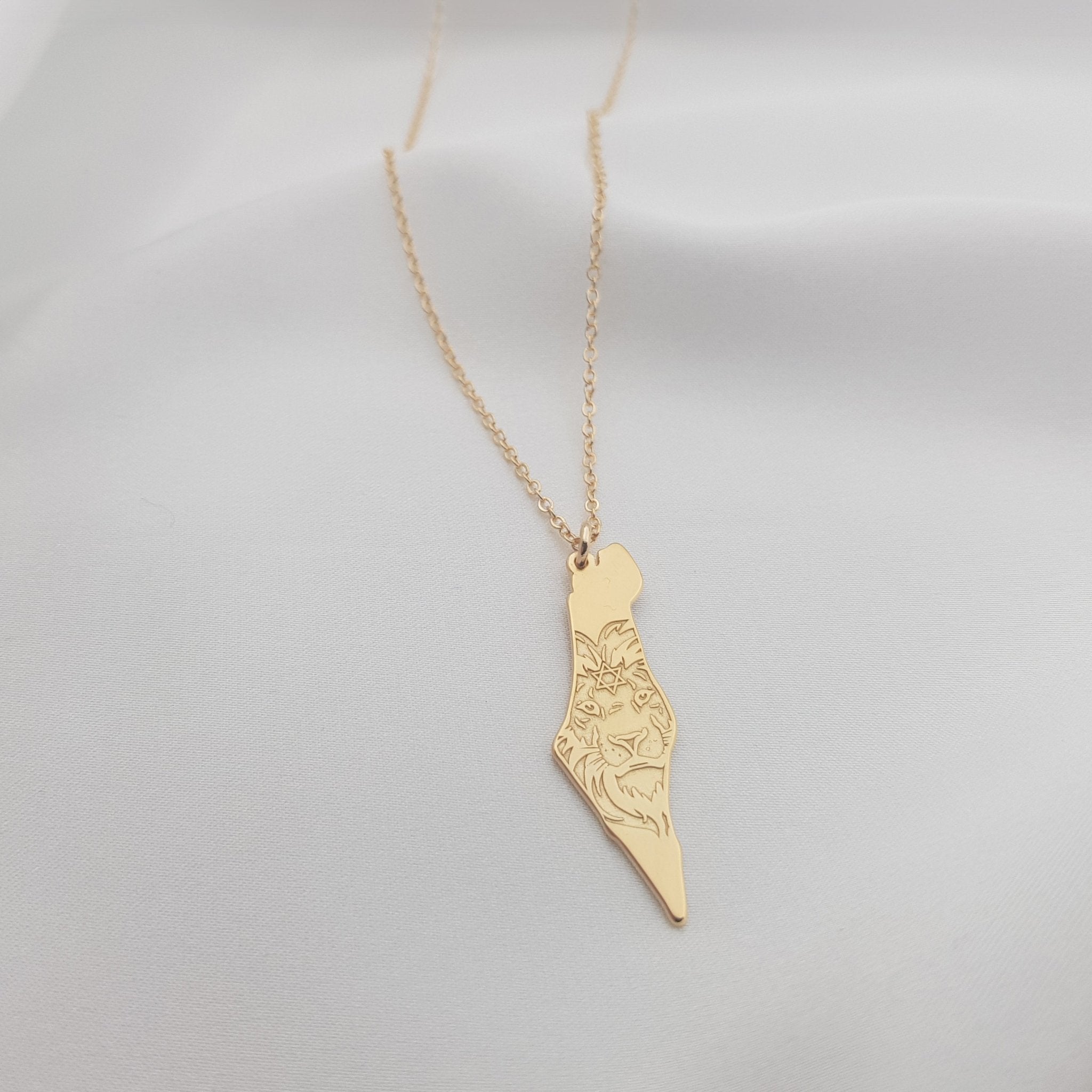 Israel Map Lion Star of David Necklace La Vie Bien Israel Map Lion Star of David Necklace