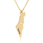 Israel Map Necklece With Hebrew Name La Vie Bien Israel Map Necklece With Hebrew Name