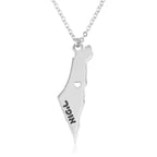 Israel Map Necklece With Hebrew Name La Vie Bien Israel Map Necklece With Hebrew Name