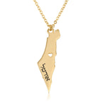 Israel Map Necklece With Hebrew Name La Vie Bien Israel Map Necklece With Hebrew Name