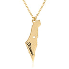 Israel Map Necklece With Name La Vie Bien Israel Map Necklece With Name