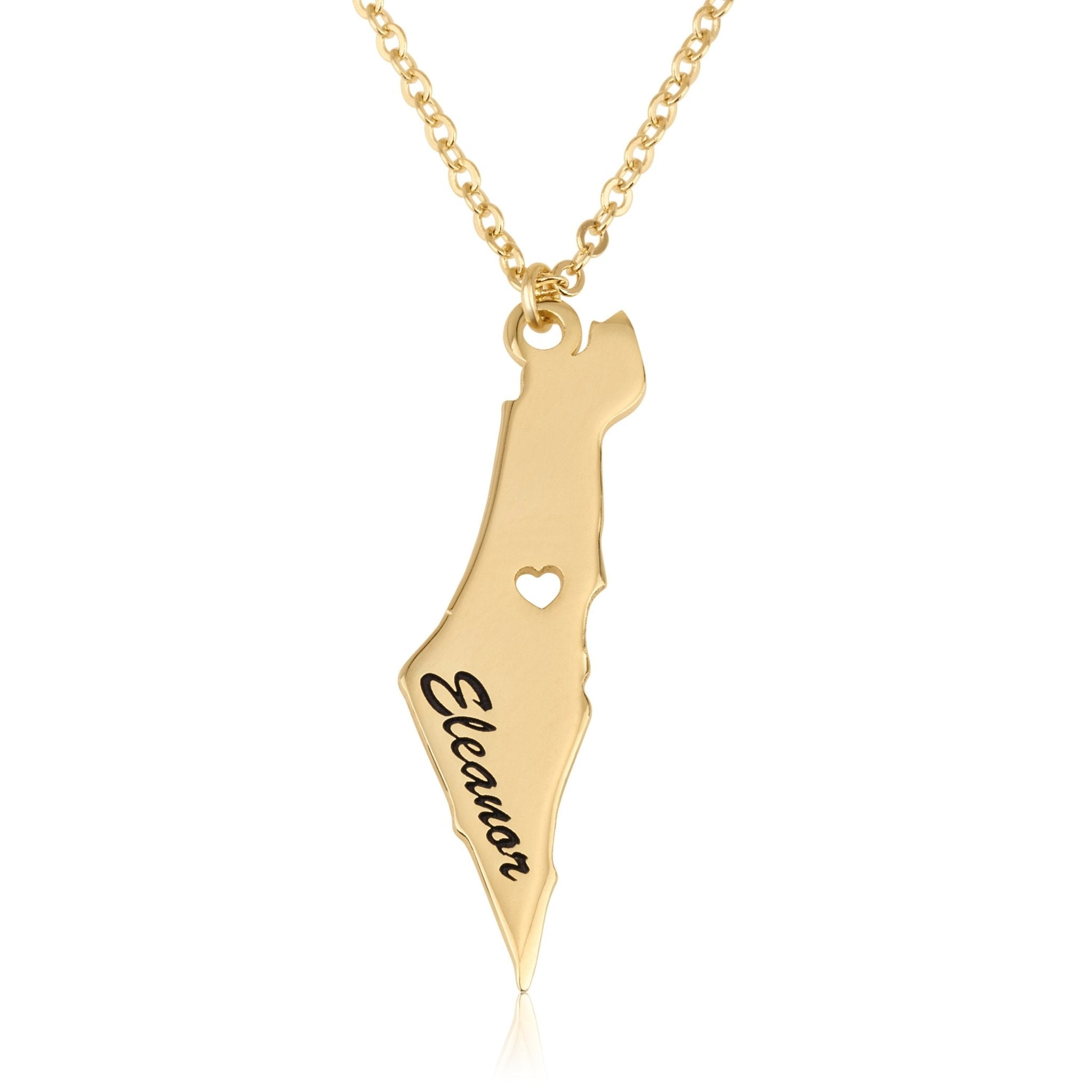Israel Map Necklece With Name La Vie Bien Israel Map Necklece With Name