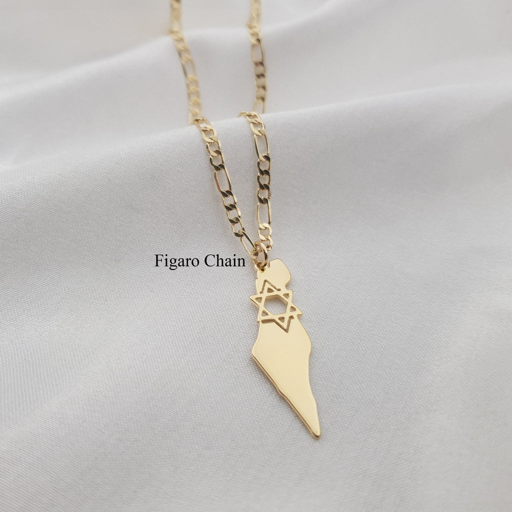 Israel Map Star of David Necklace La Vie Bien Israel Map Star of David Necklace