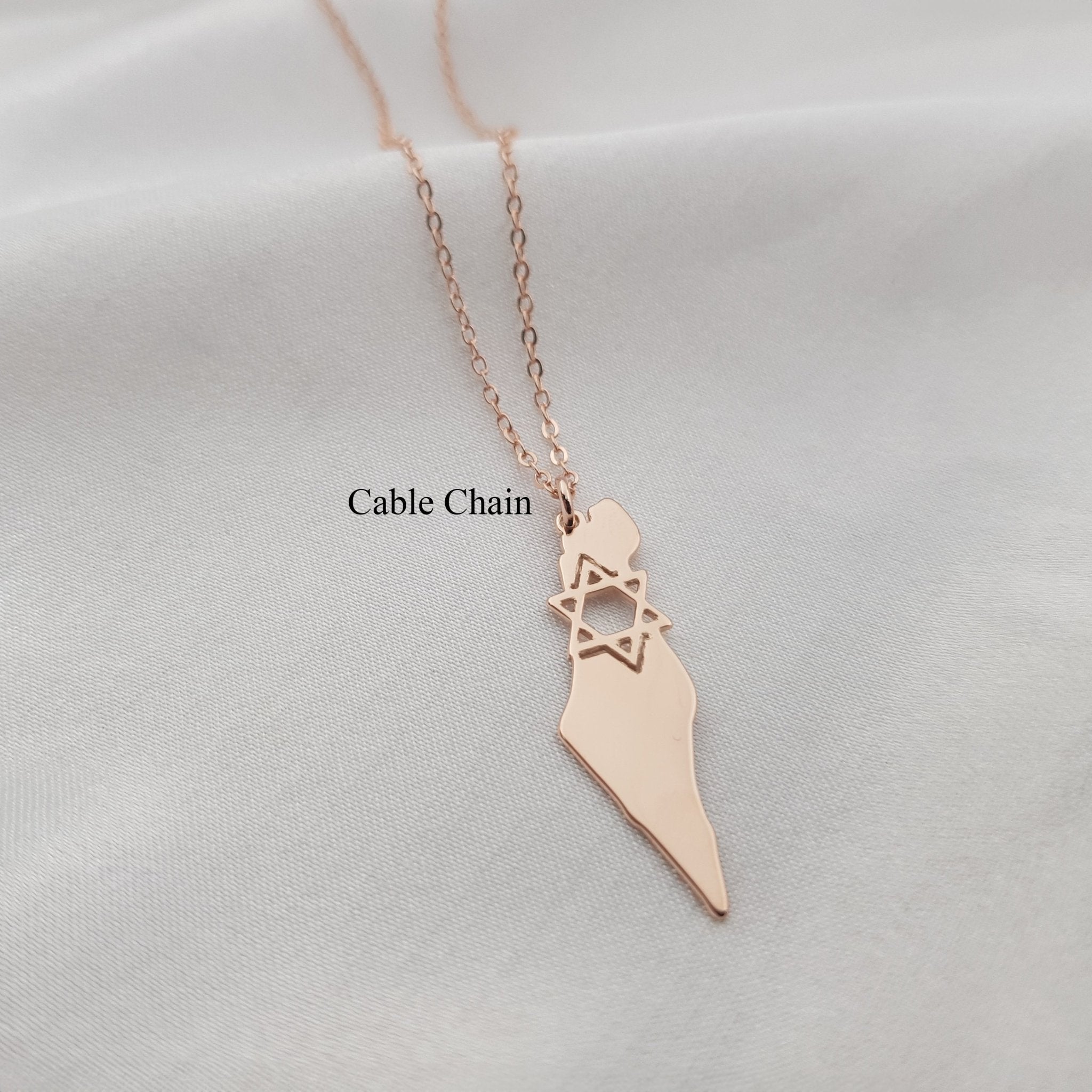 Israel Map Star of David Necklace La Vie Bien Israel Map Star of David Necklace