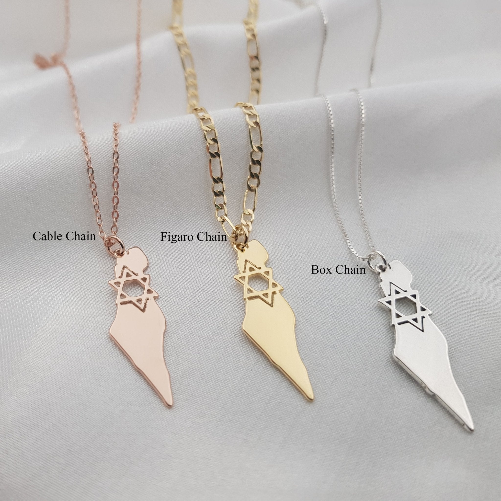 Israel Map Star of David Necklace La Vie Bien Israel Map Star of David Necklace