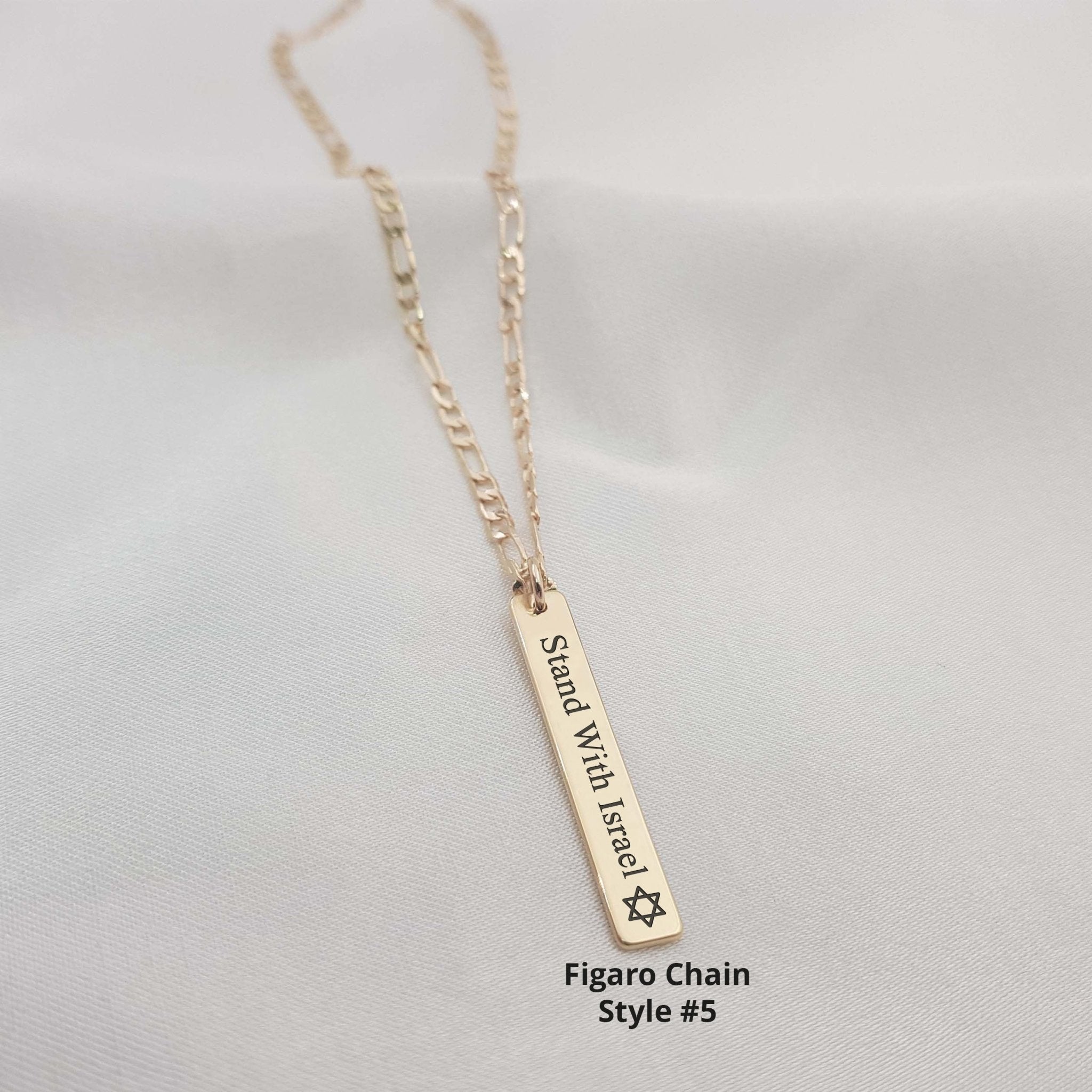 Israel Support Bar Necklace - 6 Styles La Vie Bien Israel Support Bar Necklace - 6 Styles