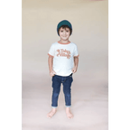 It Takes a Village Ringer Tee for Kids in Organic Cotton by Polished Prints