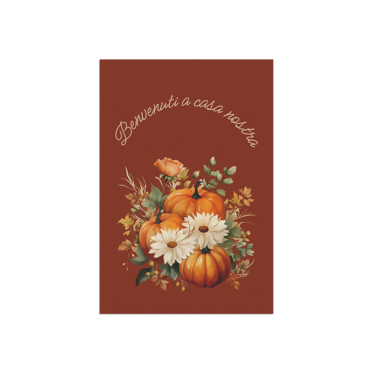 Italian Autumn Pumpkin Bouquet Garden Flag - "Benvenuti a casa nostra" Fall Welcome Banner Home Decor La Vie Bien Italian Autumn Pumpkin Bouquet Garden Flag - "Benvenuti a casa nostra" Fall Welcome Banner