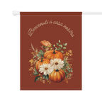 Italian Autumn Pumpkin Bouquet Garden Flag - "Benvenuti a casa nostra" Fall Welcome Banner Home Decor La Vie Bien Italian Autumn Pumpkin Bouquet Garden Flag - "Benvenuti a casa nostra" Fall Welcome Banner