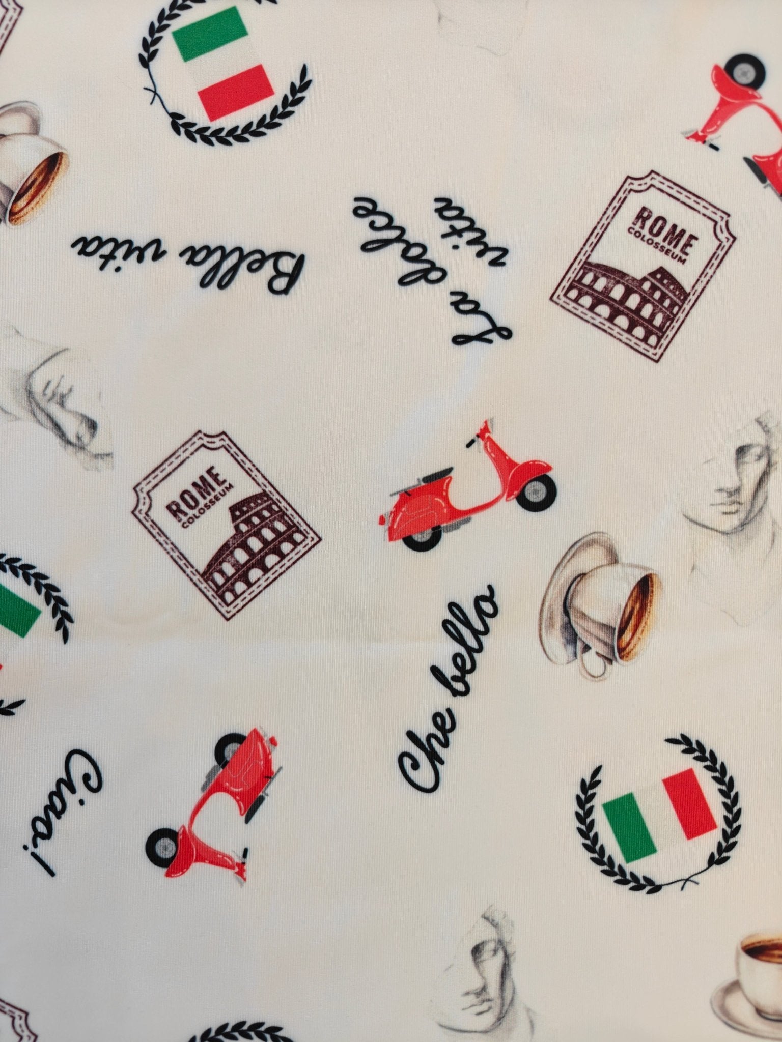 Italian chic Bodycon dress - Italian flag, espresso cup, Italian phrases, electric scooter and Rome stamp All Over Prints La Vie Bien Italian chic Bodycon dress - Italian flag, espresso cup, Italian phrases, electric scooter and Rome stamp