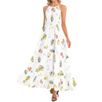 Italian cooking Ruffle Hem Halter Neck Maxi Dress - "La Dolce Vita" vacation outfit Dress La Vie Bien Italian cooking Ruffle Hem Halter Neck Maxi Dress - "La Dolce Vita" vacation outfit