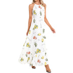 Italian cooking Ruffle Hem Halter Neck Maxi Dress - "La Dolce Vita" vacation outfit Dress La Vie Bien Italian cooking Ruffle Hem Halter Neck Maxi Dress - "La Dolce Vita" vacation outfit