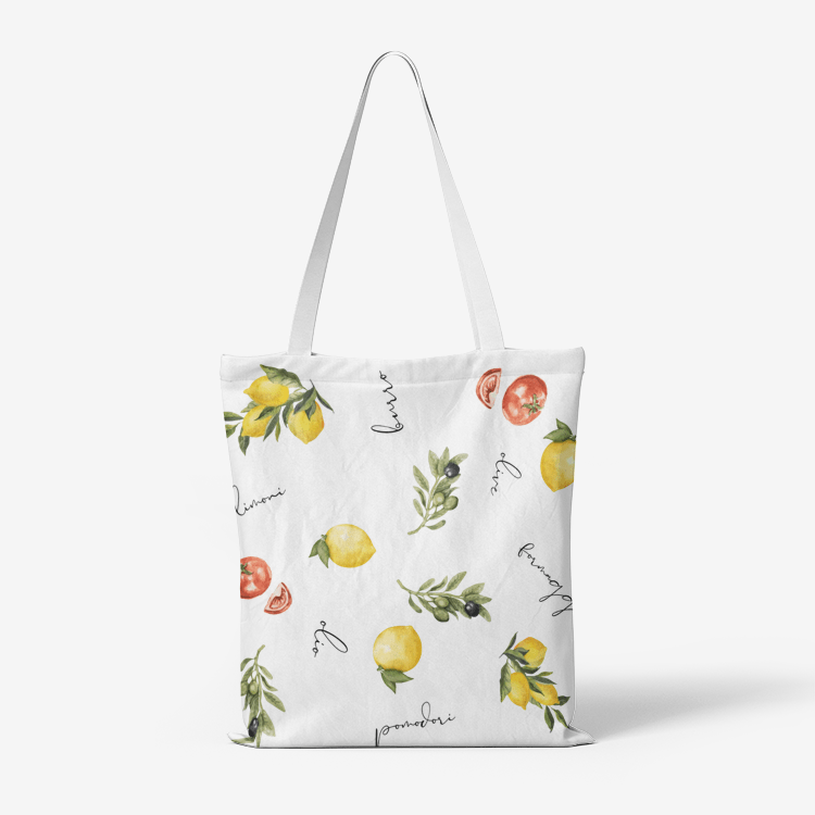 Italian cooking themed Heavy Duty Natural Canvas Tote Bag - Reusable shopping bag Bags La Vie Bien Italian cooking themed Heavy Duty Natural Canvas Tote Bag - Reusable shopping bag