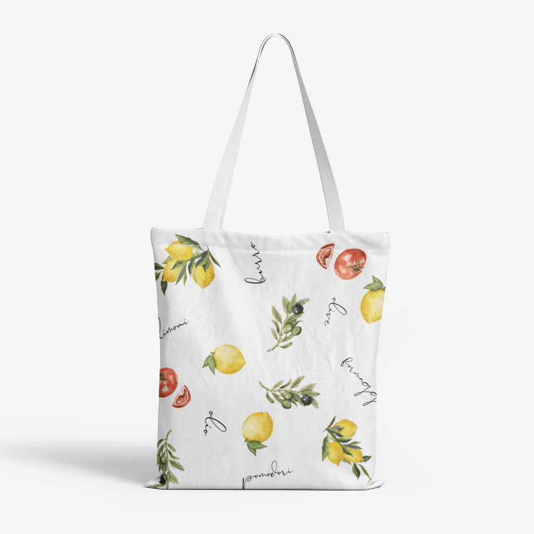 Italian cooking themed Heavy Duty Natural Canvas Tote Bag - Reusable shopping bag Bags La Vie Bien Italian cooking themed Heavy Duty Natural Canvas Tote Bag - Reusable shopping bag