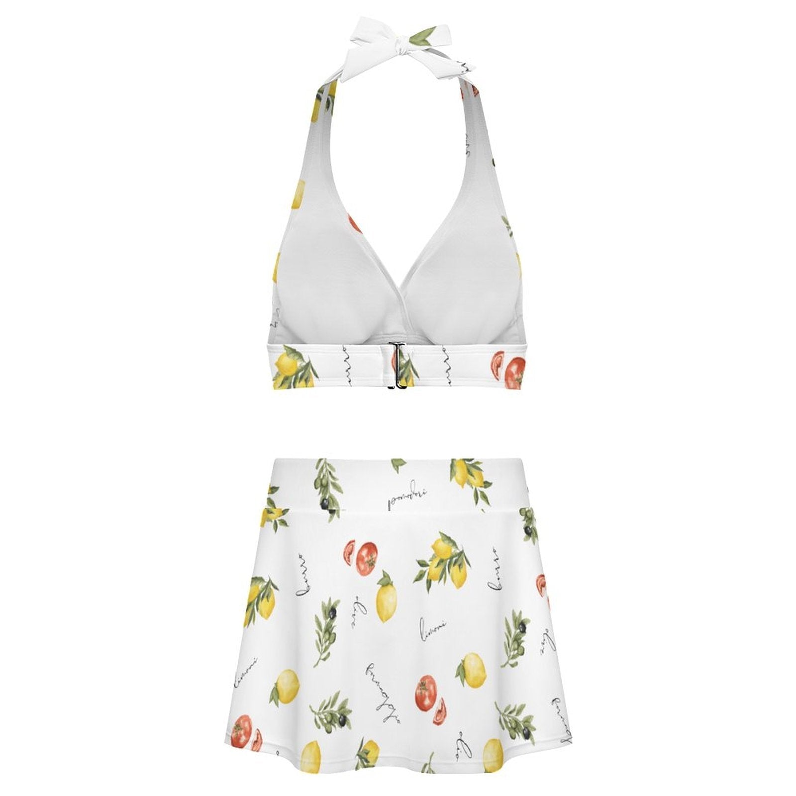 Italian cooking themed Lace-up Split Skirt Swimsuit Set "La Dolce Vita" - For Italian cooks and language learners 11118 La Vie Bien Italian cooking themed Lace-up Split Skirt Swimsuit Set "La Dolce Vita" - For Italian cooks and language learners
