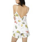 Italian food themed "La Dolce Vita" Cami Top and Short Pajama Set Two-pieces La Vie Bien Italian food themed "La Dolce Vita" Cami Top and Short Pajama Set