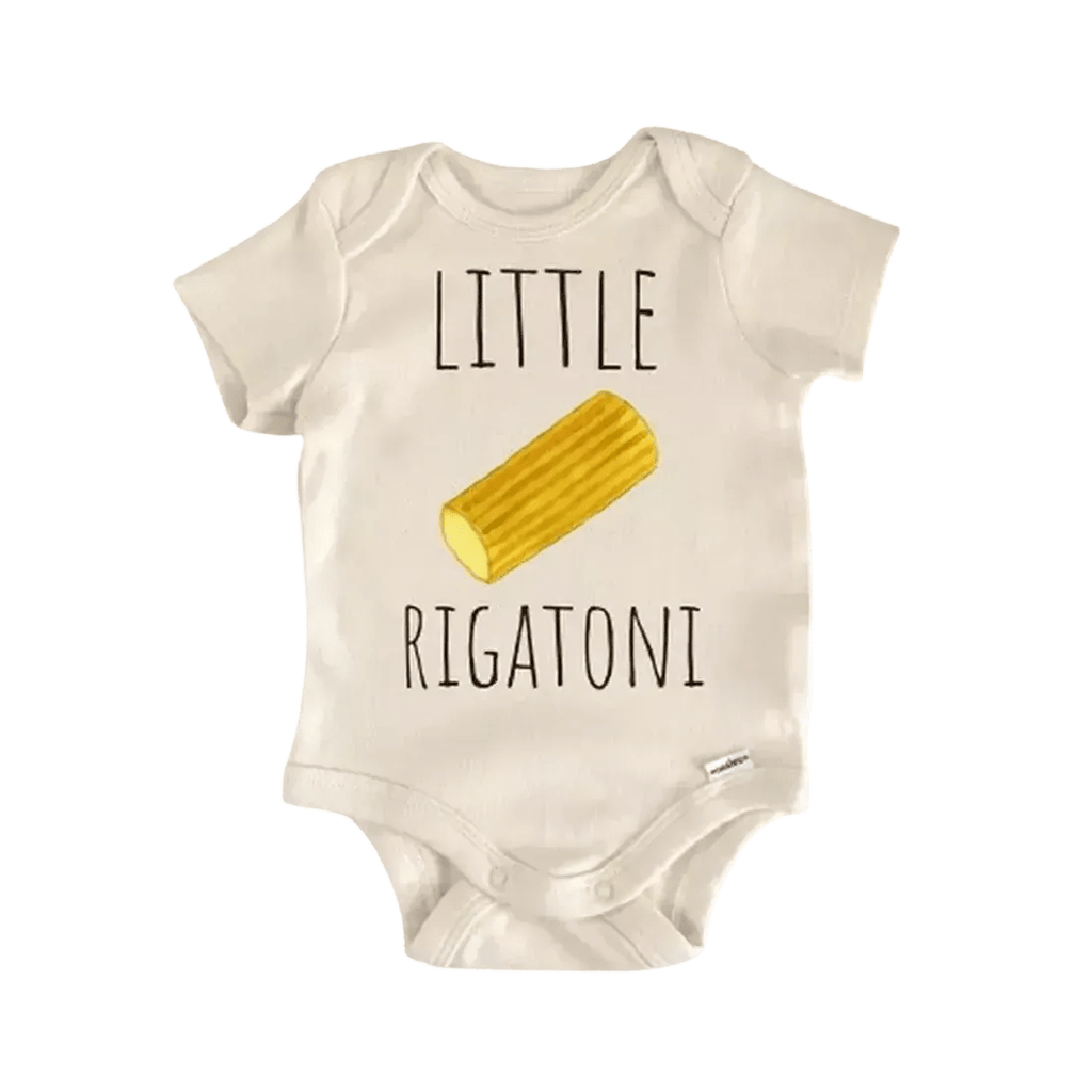 Italian Pasta Rigatoni Newborn Baby Onesie® Bodysuit GS1 Baby Onesie La Vie Bien Italian Pasta Rigatoni Newborn Baby Onesie® Bodysuit GS1