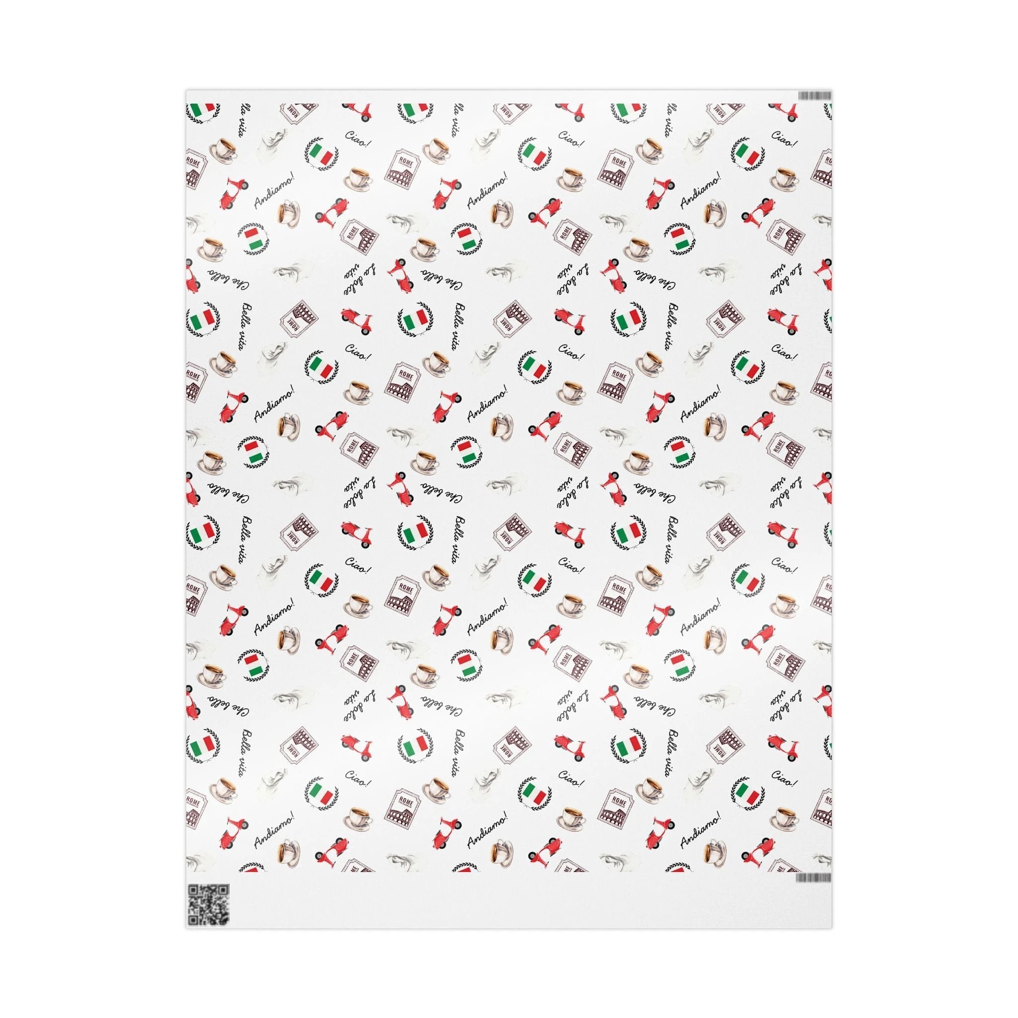 Italian Themed Wrapping Paper, Festive Gift Wrap for Italy lovers by Printify