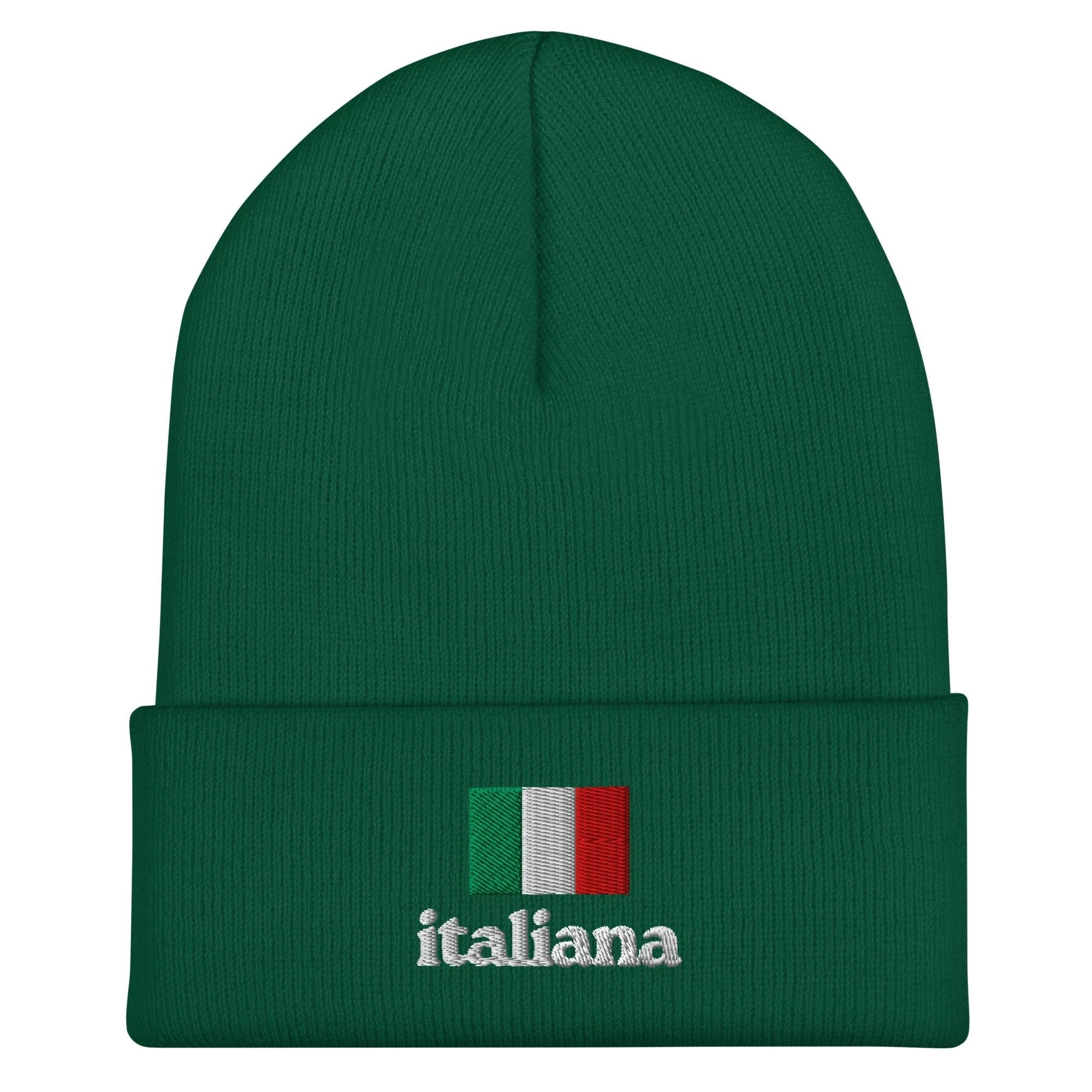 Italiana Italy flag embroidered Cuffed Beanie by La Vie Bien