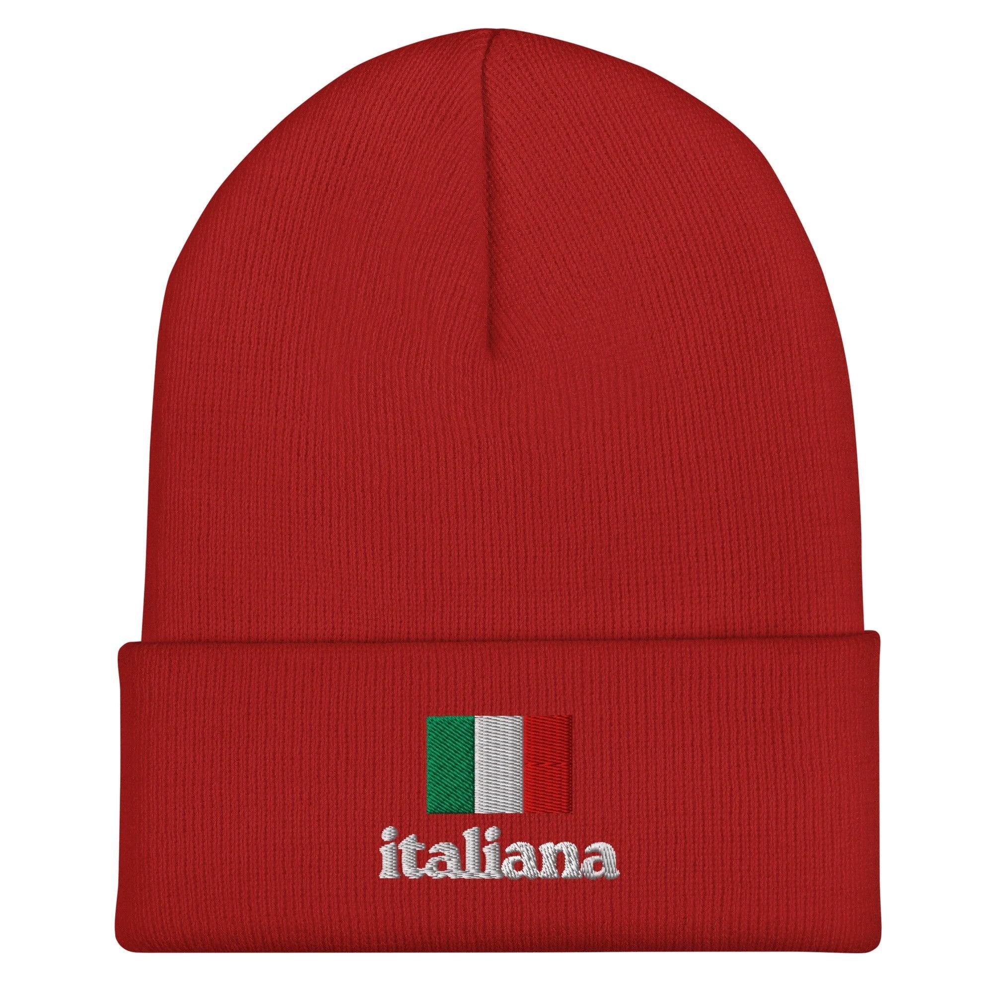 Italiana Italy flag embroidered Cuffed Beanie by La Vie Bien