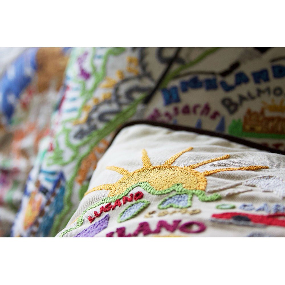 Italy Hand - Embroidered Pillow Pillows La Vie Bien Italy Hand - Embroidered Pillow