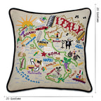 Italy Hand - Embroidered Pillow Pillows La Vie Bien Italy Hand - Embroidered Pillow
