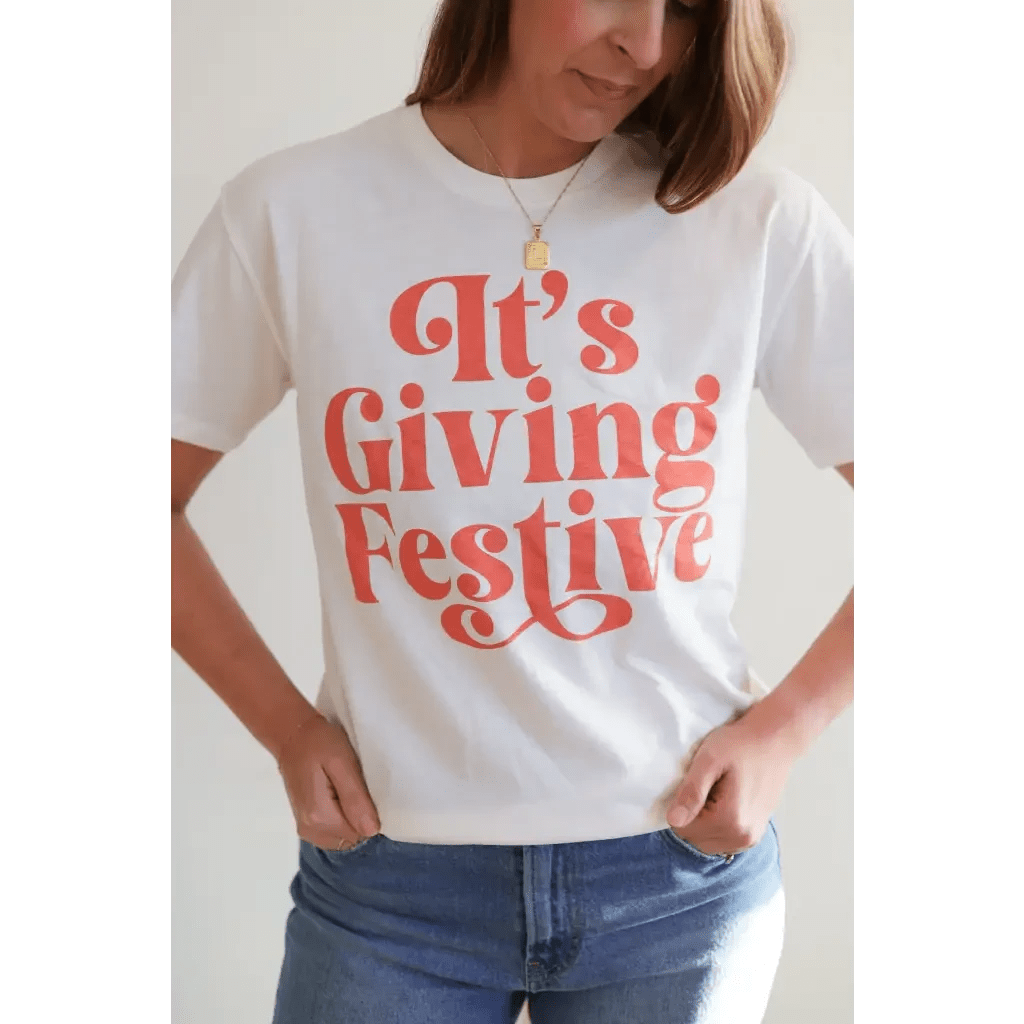 It's Giving Festive Unisex T-shirt by Polished Prints