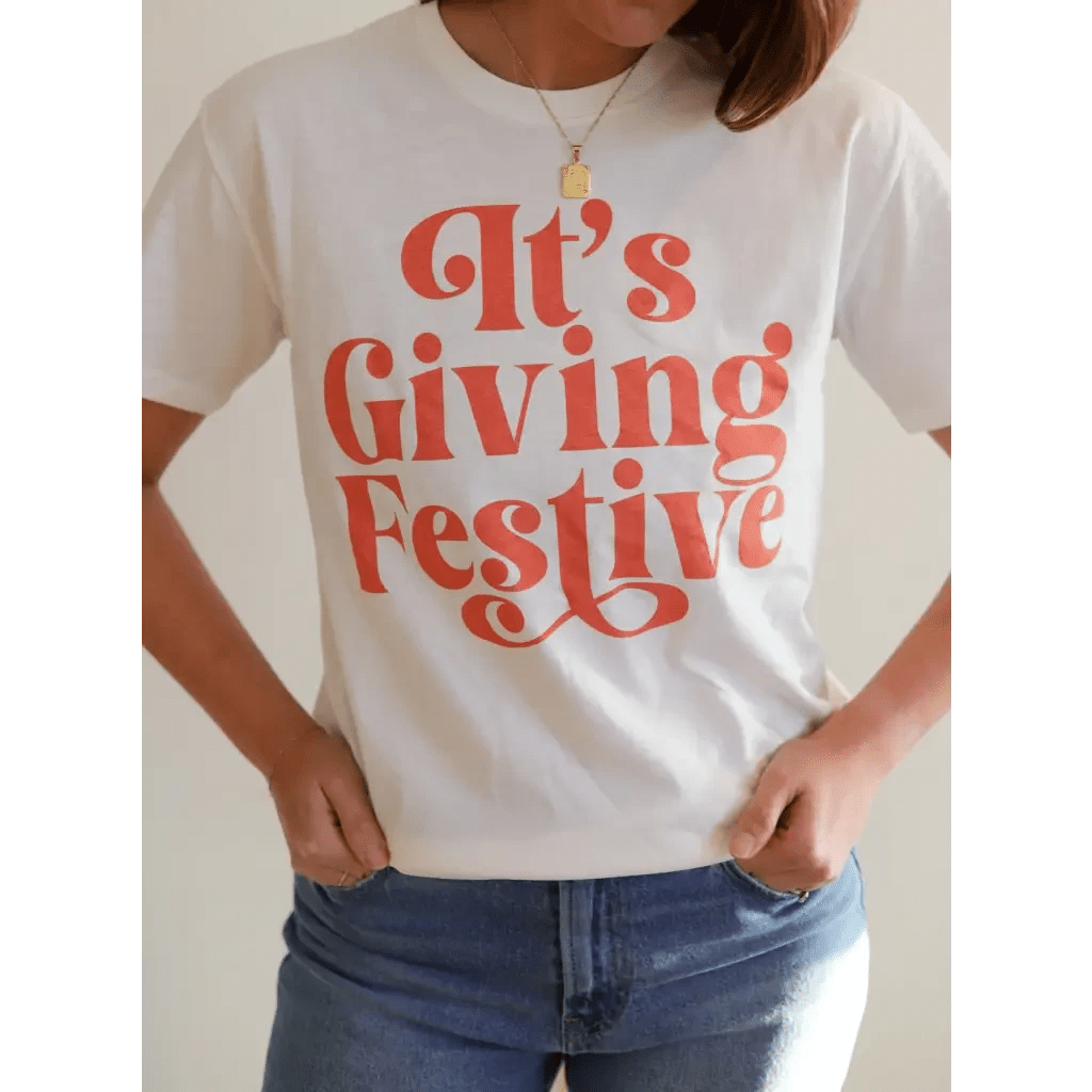 It's Giving Festive Unisex T-shirt by Polished Prints
