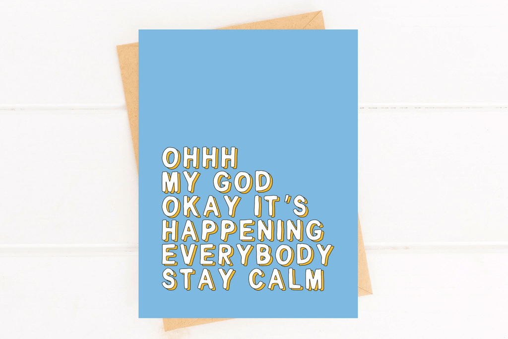It's Happening Funny Pregnancy New Job Promotion Grad Card by Five Dot Post