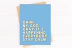 It's Happening Funny Pregnancy New Job Promotion Grad Card by Five Dot Post