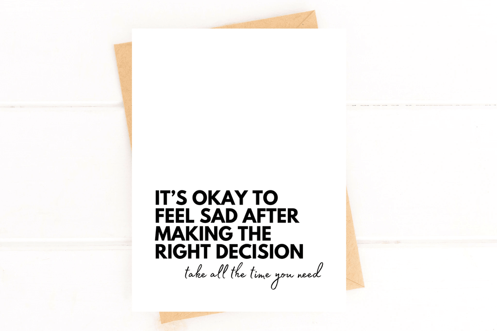 It's Okay to Feel Sad Divorce Card Breakup Encouragement by Five Dot Post