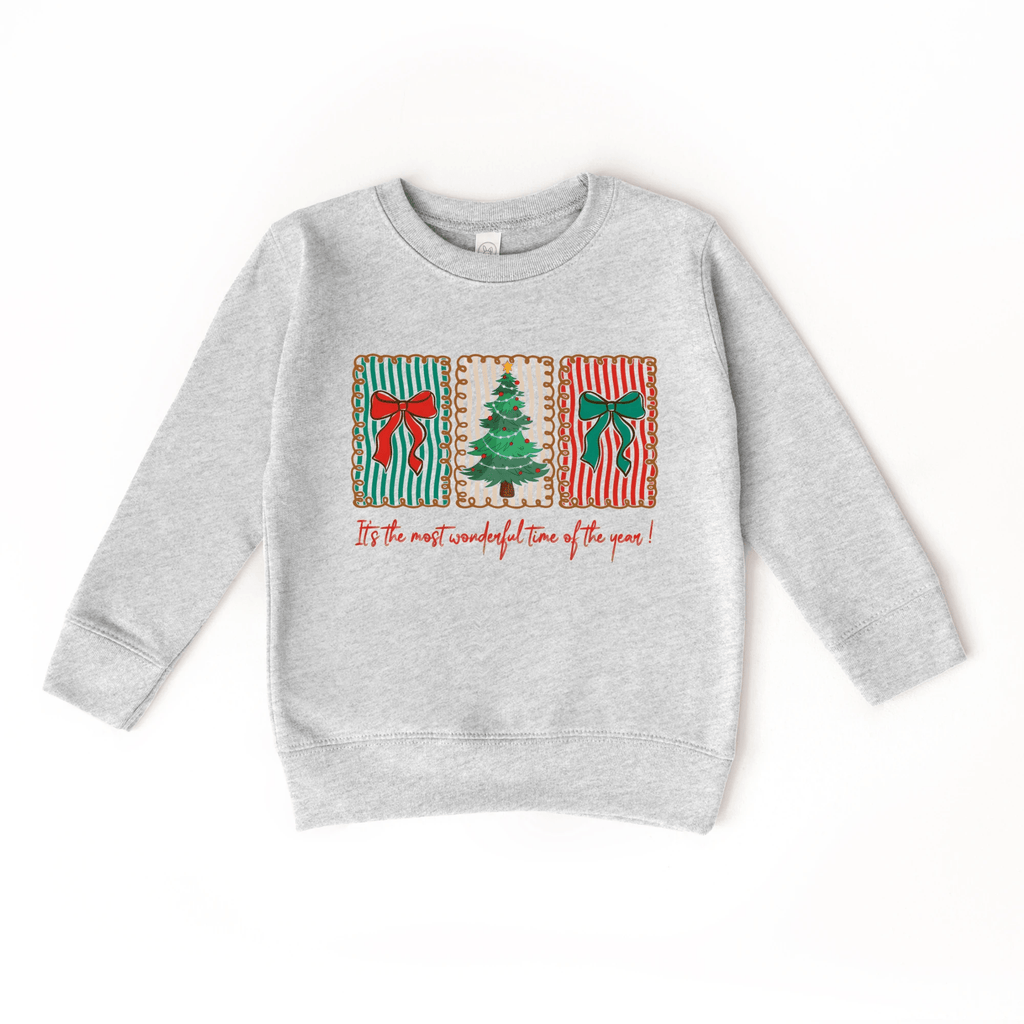 It's the most wonderful time of the Year Stamp toddler and youth Sweatshirt, Christmas collection by Benny and Ray Apparel