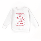 It's the most wonderful time of the Year toddler and youth Sweatshirt, Christmas collection by Benny and Ray Apparel
