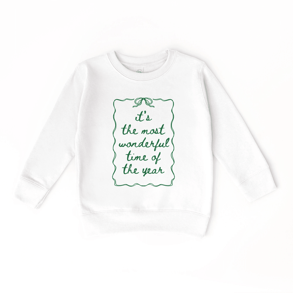 It's the most wonderful time of the Year toddler and youth Sweatshirt, Christmas collection by Benny and Ray Apparel