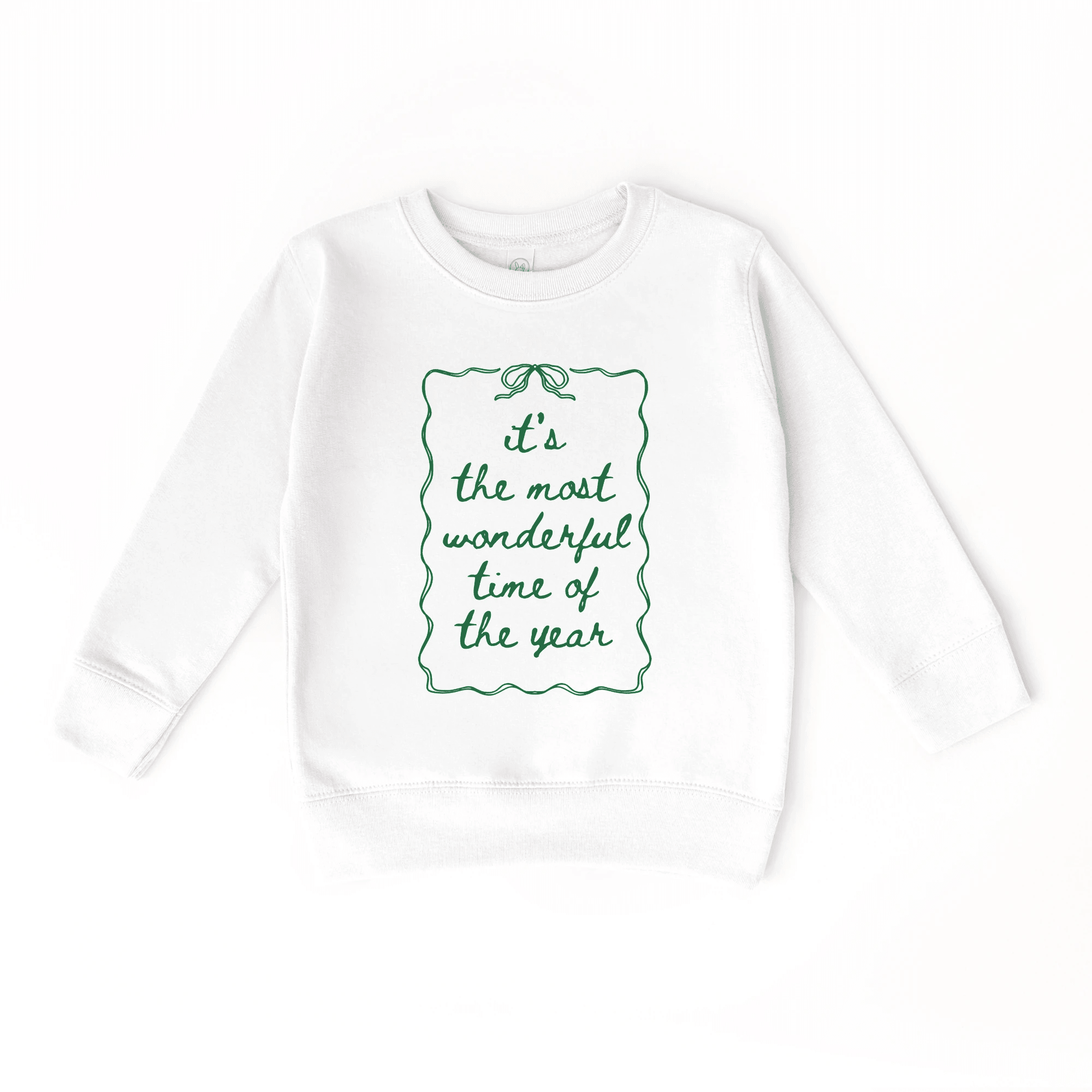 It's the most wonderful time of the Year toddler and youth Sweatshirt, Christmas collection by Benny and Ray Apparel