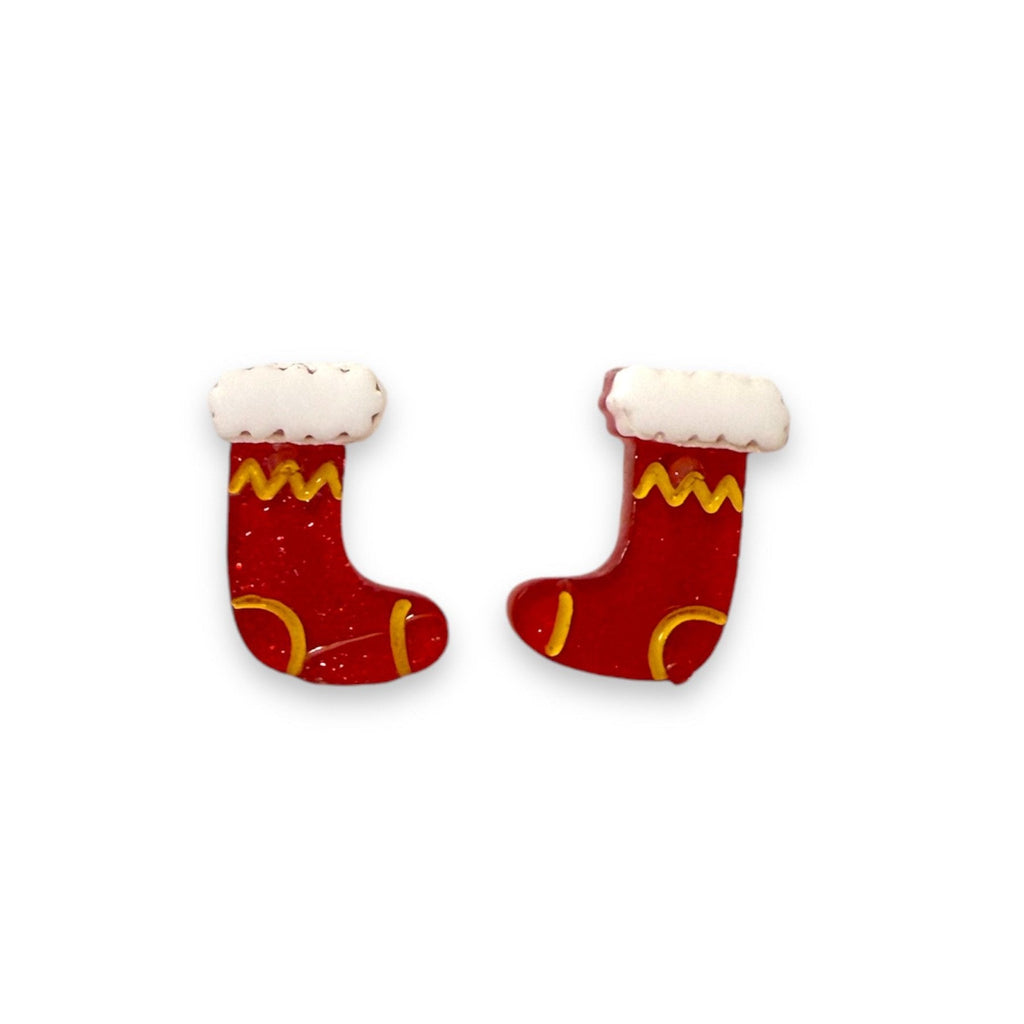 Itty - Bitty Stocking Earrings by Lipstick & Chrome Brooches & Lapel Pins La Vie Bien Itty - Bitty Stocking Earrings by Lipstick & Chrome