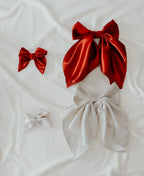 Ivorie Holiday Luxury Large Bow Clip by Little Mae & Co