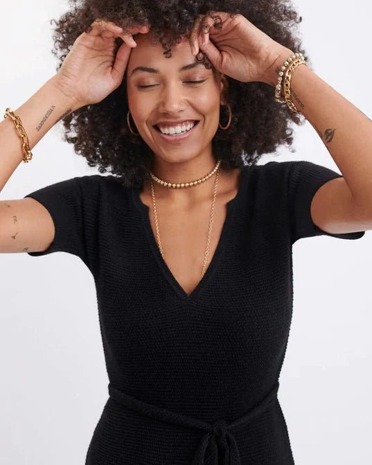 Ixchel Black Tunic Knit Dress Apparel La Vie Bien Ixchel Black Tunic Knit Dress