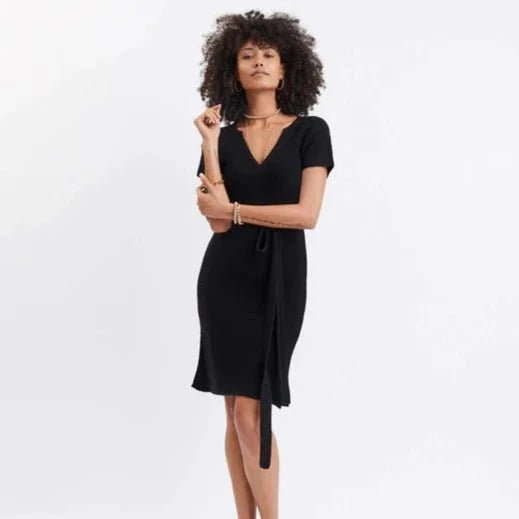Ixchel Black Tunic Knit Dress Apparel La Vie Bien Ixchel Black Tunic Knit Dress