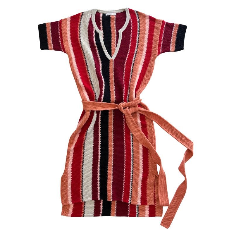 Ixchel Multi - Stripe Tunic Knit Dress Apparel La Vie Bien Ixchel Multi - Stripe Tunic Knit Dress