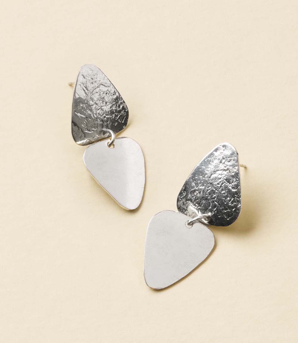 Iyla Geometric Textured Dangle Earring HME stock line La Vie Bien Iyla Geometric Textured Dangle Earring