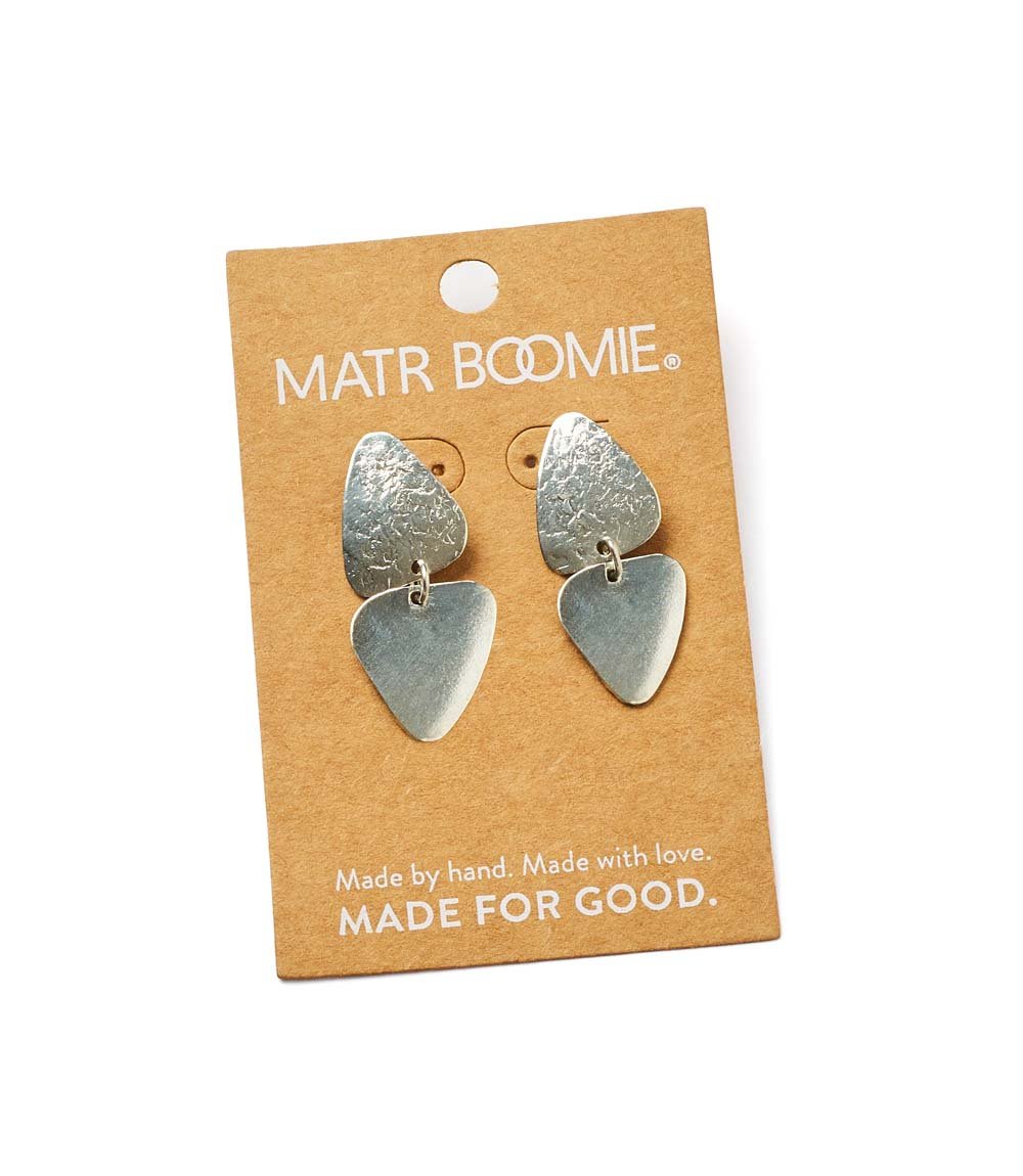 Iyla Geometric Textured Dangle Earring HME stock line La Vie Bien Iyla Geometric Textured Dangle Earring