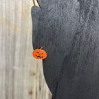 Jack-O-Lantern Earrings - Wood Stud Earrings