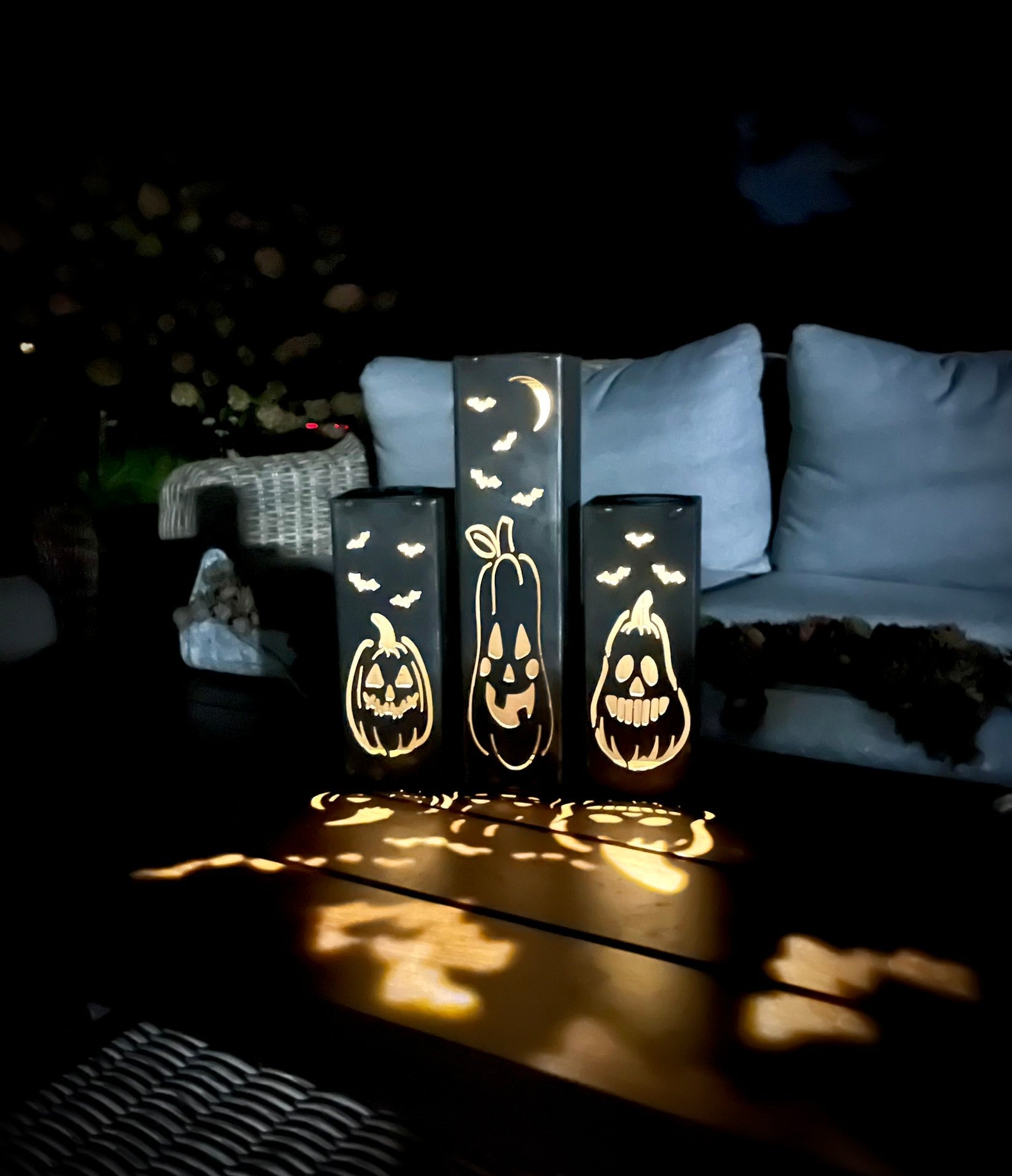 Jack-O-Lantern Solar Tube Lights - Steel